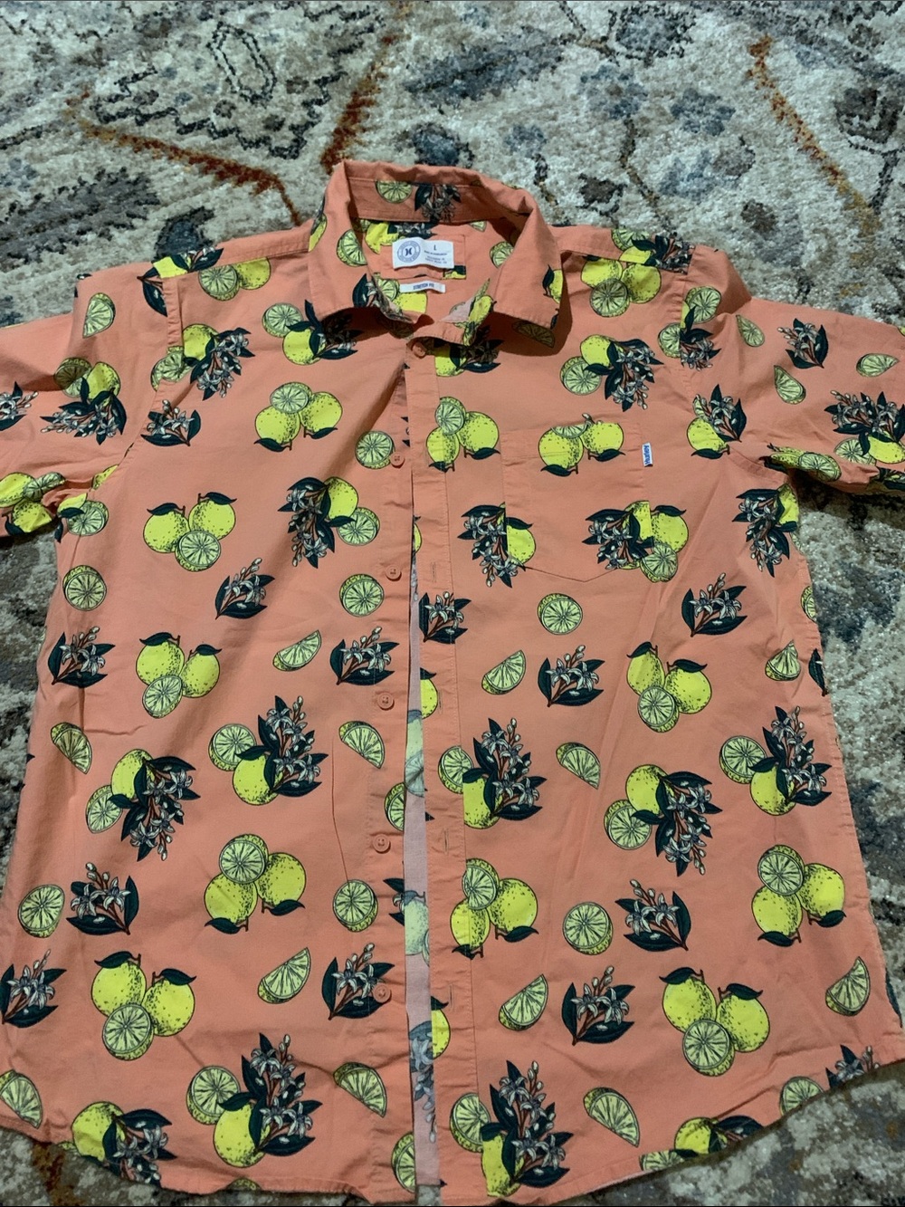 Hurley Button Short Sleeve size L